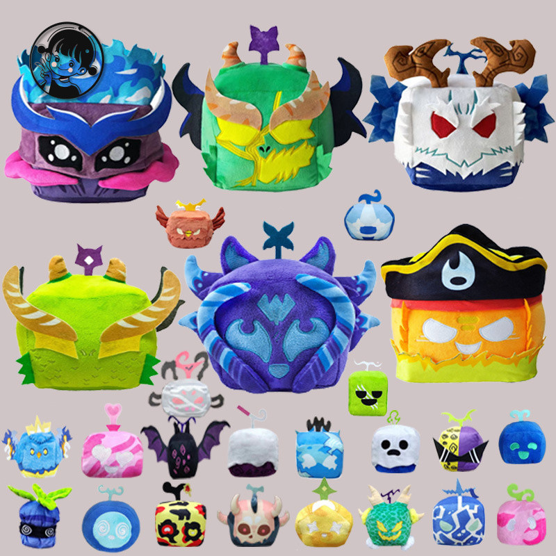 Đồ chơi nhồi bông ngoại vi trò chơi Bloxfruits, hộp trái cây quỷ, tượng trang trí