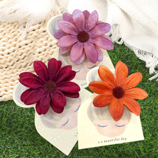 Haimeikang Mới Giả Vải Lụa Hướng Dương Mỏ Vịt Kẹp Thời Trang Hoa Hướng Dương Tóc Nữ Đi Biển Kỳ Nghỉ Ảnh Phụ Kiện Tóc