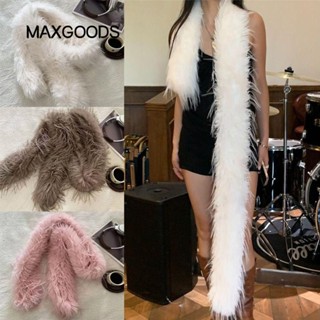Khăn quàng cổ dài sang trọng MAXGOODS, Khăn quàng cổ giả lông thỏ dày Y2K cho bé gái, Tiệc 180cm thời trang dành cho ấm áp sang trọng quấn khăn choàng nữ