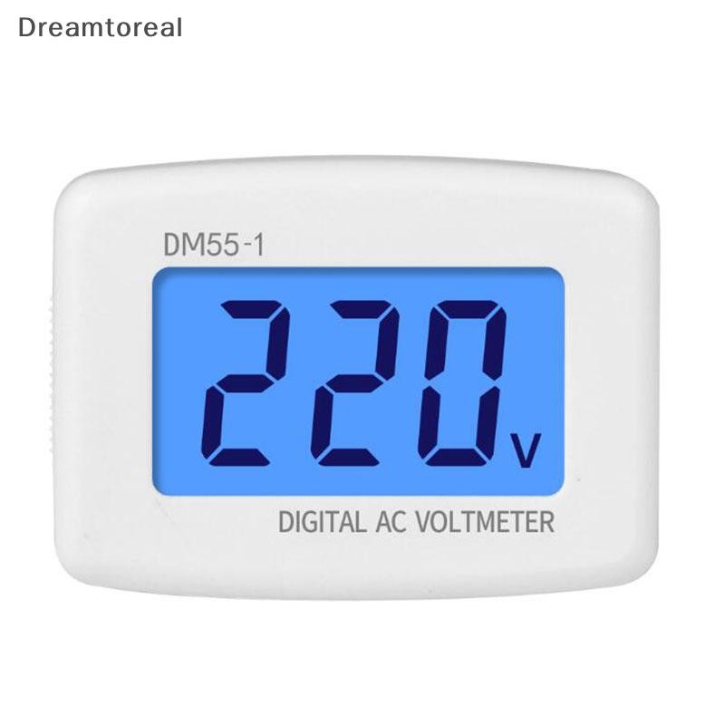 Demtl AC 80-300V Vôn kế kỹ thuật số EU US Plug DM55-1 Ổ cắm kiểm tra điện áp Màn hình LCD OLA