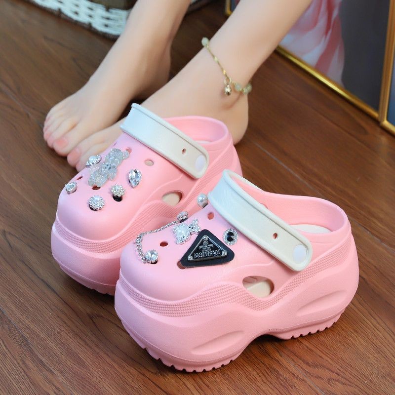 Mẫu mới năm 2025 Giày xỏ ngón nữ mùa hè Phong cách mới Mặc ngoài đế dày Giày sandal nâng cao Dép chống trượt Hai @20241114