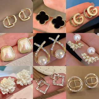 Bông Tai Ngọc Trai Pháp Nữ Cao Cấp Hình Học Vuông Bông Tai Bạc 925 Kim Thời Trang Thanh Lịch Tất Cả Trận Đấu Bông Tai