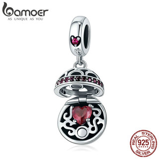Bamoer 925 Sterling Sliver Charm Tình Yêu Bất Ngờ-S925 Bạc Phụ Kiện Thiết Kế Đơn Giản DIY Cho Vòng Tay Nữ SCC689-A