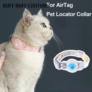 RUFF RUFF COUTURE   Cổ chó mèo, Vòng cổ định vị thú cưng bằng Nylon có thể điều chỉnh, Vỏ bảo vệ theo dõi silicon chống mất phát sáng trong bóng tối cho AirTag Pet