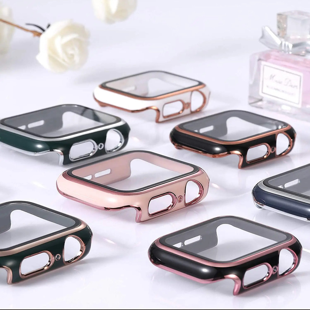 Vỏ Mới Cho Vỏ Đồng Hồ Chữ A 49mm 46mm 45mm 41mm 44mm 40mm 42mm PC Kính Cường Lực Bảo Vệ Màn Hình iWa