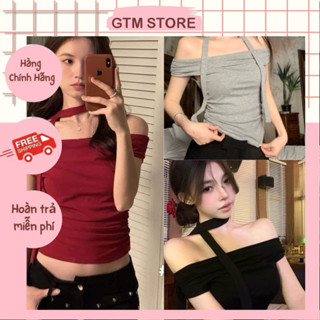 Áo Thun Nữ Hằng Du Mục Croptop Dài tay Kèm Yếm Số 27. Áo dáng ôm body gợi cảm 2 màu hot trend
