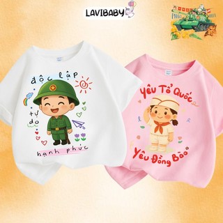 Áo thun Độc lập Tự do cho bé Áo phông LaviBaby cho bé chất thun cotton Mềm mịn Thoáng mát - VN7