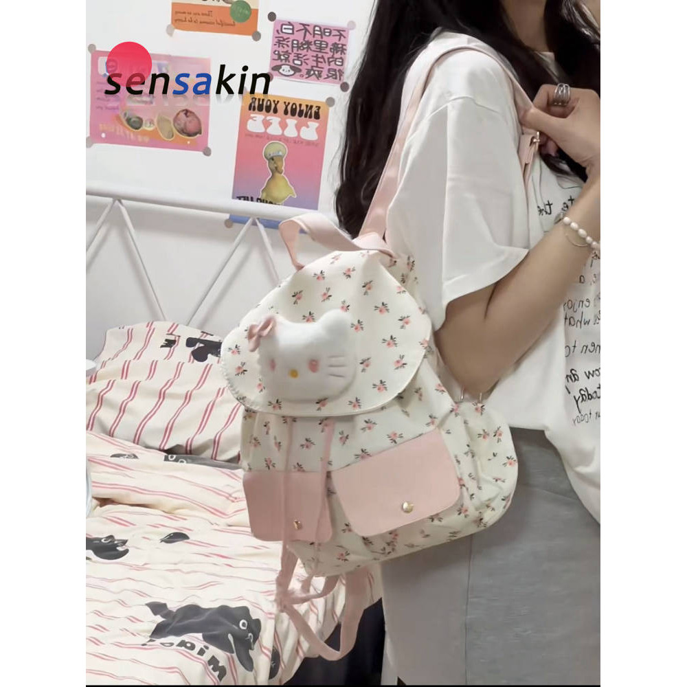 New Floral Canvas Backpack Good-looking Cute Girlish Backpack iGon