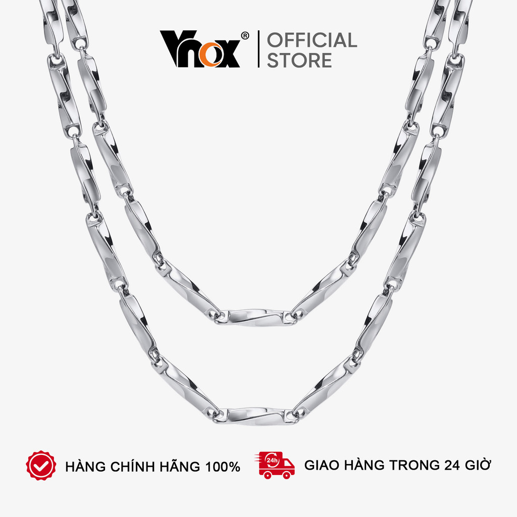 Vòng cổ VNOX 50CM 60CM bằng thép không gỉ thời trang cho nam
