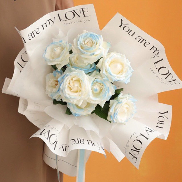 Tập 20 giấy gói hoa chữ LOVE studio khổ 30*40cm_hn