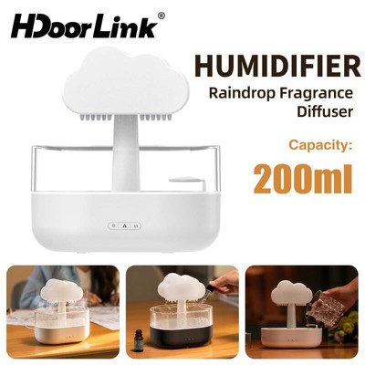 Máy tạo độ ẩm không khí HdoorLink Cloud 200ML Máy khuếch tán tinh dầu USB có thể sạc lại 7 màu Đèn ngủ Máy tạo độ ẩm