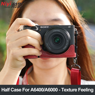 Ốp Lưng Nửa Camera Sony A6700 Cho Sony A6400 A6300 A6000 A6100 Da PU Đế Camera Vỏ Túi 1 / 4 Vít