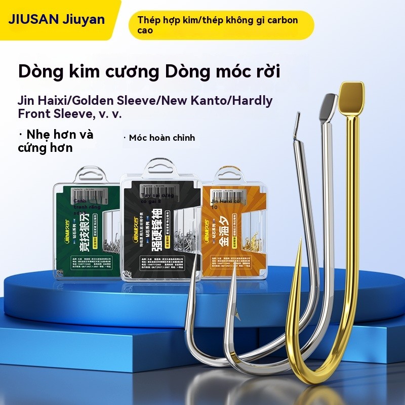 100 cái/hộp JIUYAN Số lượng lớn Vàng Haixi Lưỡi câu cá chắc chắn