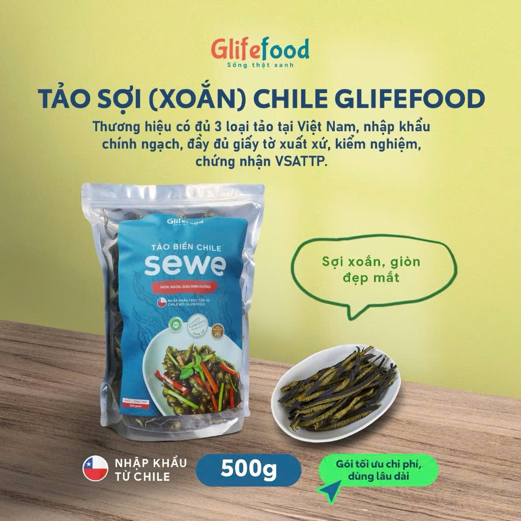 TẢO XOẮN SỢI CHILE TÚI 500GR - CHAY MẶN ĐỀU DÙNG ĐƯỢC