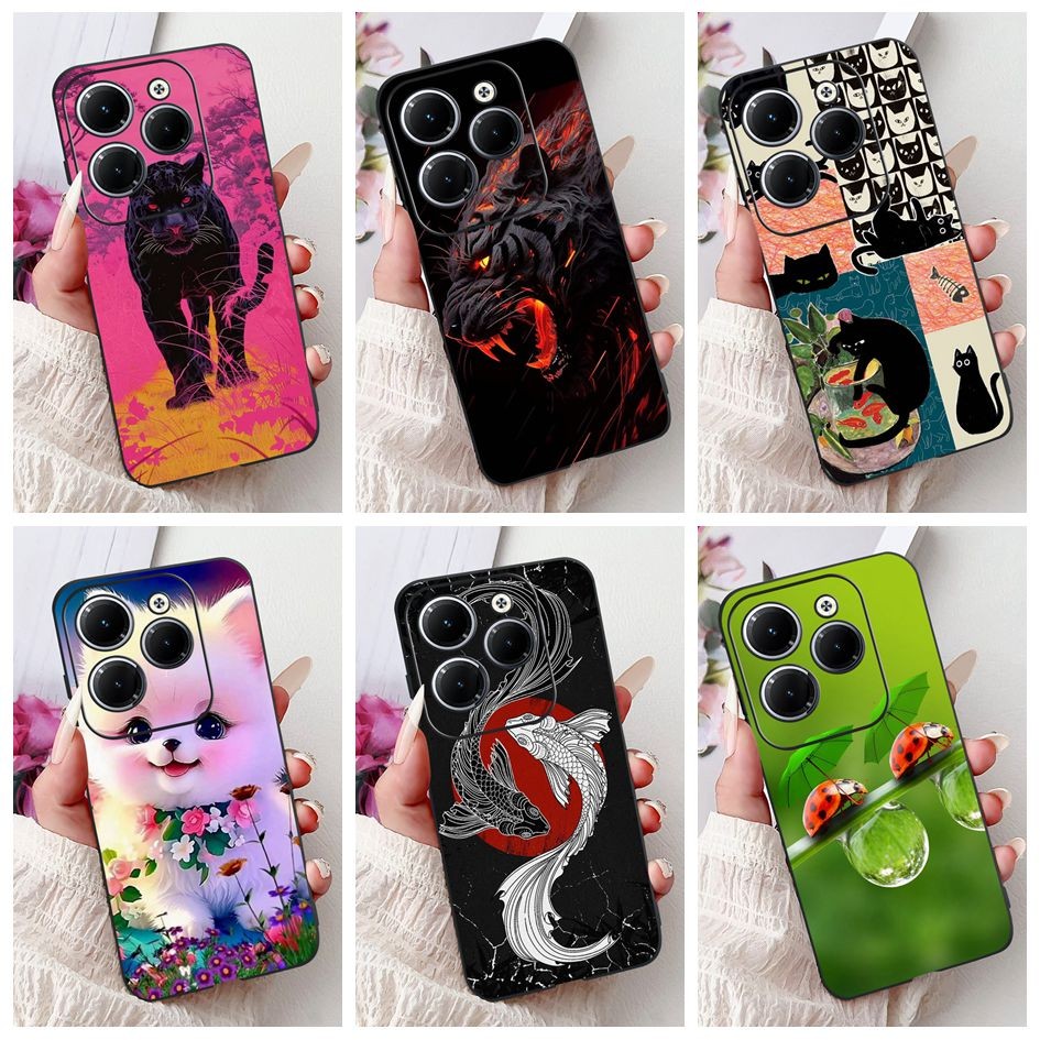 Dành Cho Tecno Spark 20 Pro / Spark 20 Pro + Vỏ Thiết Kế Mới Vỏ Điện Thoại Hoạt Hình Silicon Màu Đen