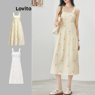 Lovito Váy thường ngày Đầm hoa cúc thêu hoa hướng dương cho nữ L52AD074  (Nhiều màu)