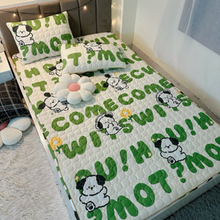 Bộ Ga Kèm 2 Vỏ Gối , Ga Chun Trần Bông Full Size Giường Bọc Nệm Tối Đa 15cm Mẫu Mới