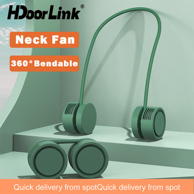 Quạt cổ di động HdoorLink Quạt USB Mini có thể gập lại Quạt làm mát có thể sạc lại 360°Quạt 3 tốc độ có thể uốn cong