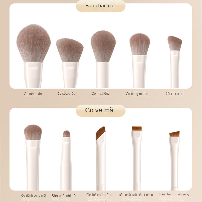 12 bộ đồ trang điểm chuyên nghiệp, một bộ đầy đủ, bàn chải má hồng, bàn chải mắt, bàn chải tán phấn, bàn chải phấn nền, bàn chải sửa chữa, lông siêu mềm mại, dụng cụ trang điểm cho sinh viên mới. | BigBuy360 - bigbuy360.vn