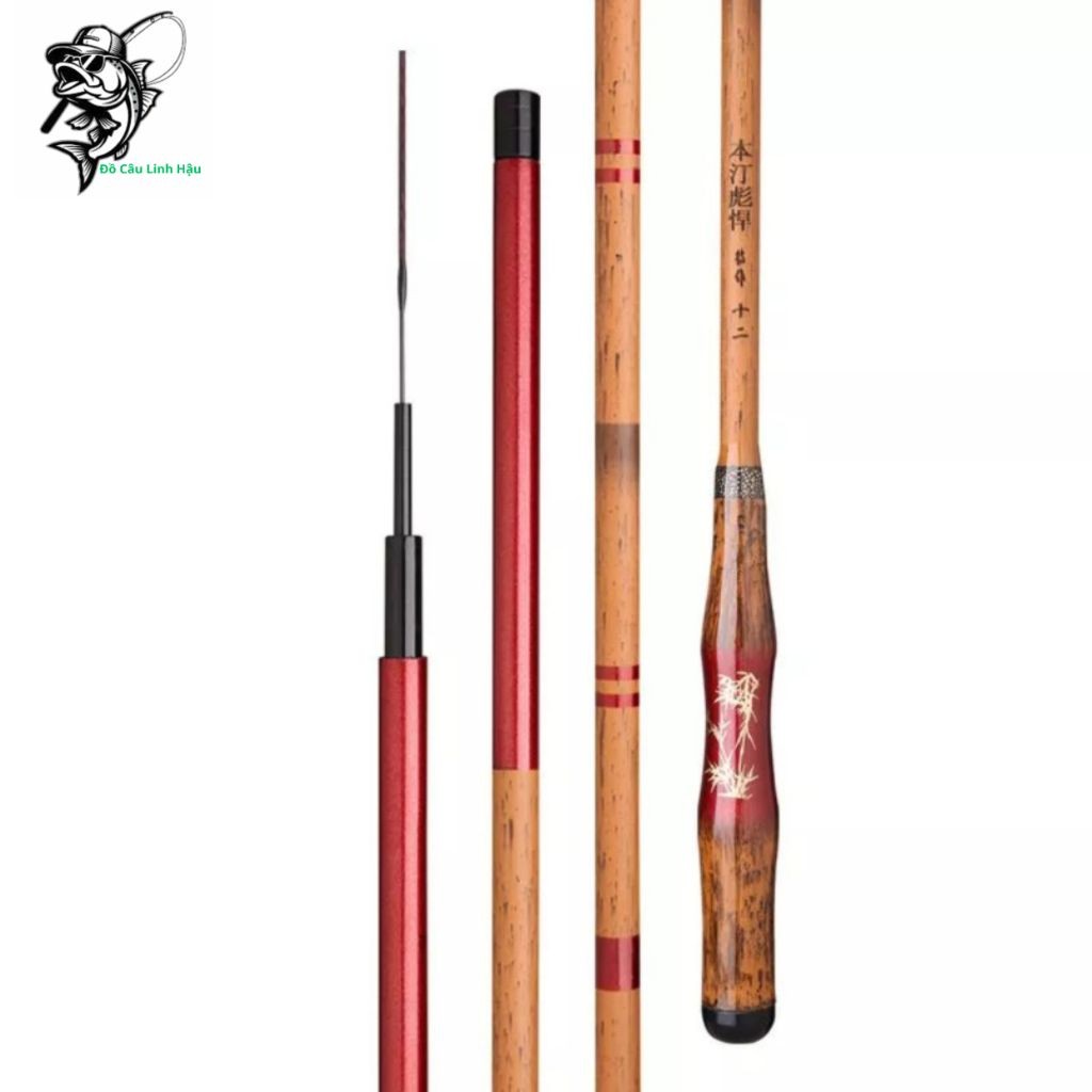Cần câu tay giả trúc 4h siêu nhẹ chuyên rô chép câu đơn câu đài - Cần 4h -28i chuyên rô diếc Nhật ca