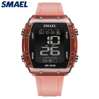  SMAEL 8108 Đồng hồ unisex chống nước chống sốc - Đồng hồ điện tử phối màu tối giản 
