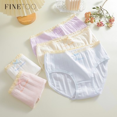 FINETOO Quần Đùi Nữ Màu Pastel Ren - Chi Tiết Quần Lót Mềm Mại