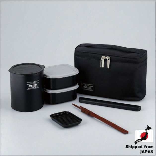 Hộp Cơm Wahei Freiz Fortec Màu Đen - 640ml / 840ml【Giao hàng nhanh từ Nhật Bản】