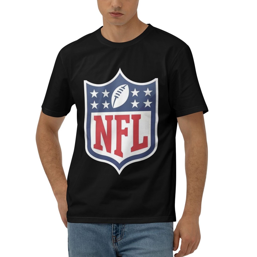 Áo thun cotton tùy chỉnh với logo đội NFL Shield, phù hợp cho fan bóng đá Mỹ