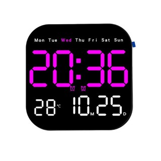LED Wall Clock Adjustable Brightness Countdown Date Multi-function Display