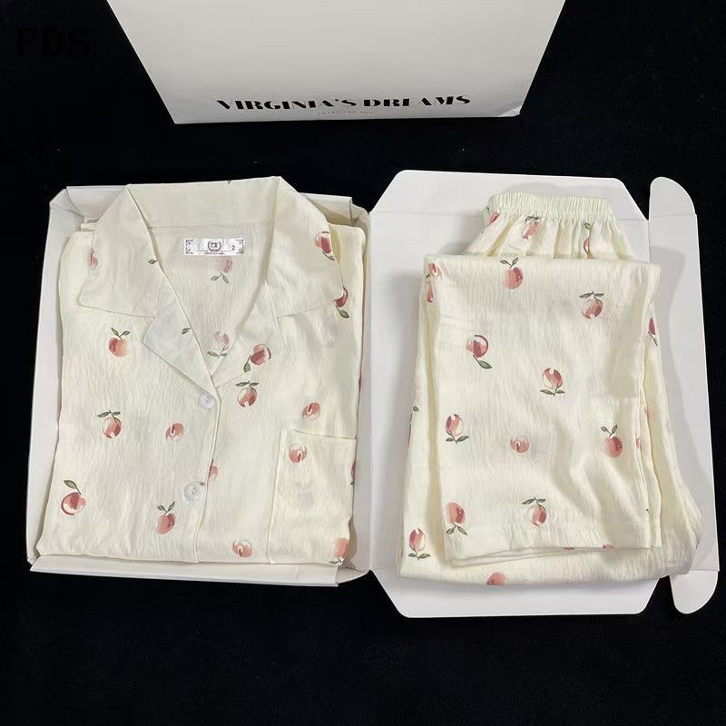 Quần Dài Tay Dài Tay mùa xuân thu FDS Bộ đồ mặc nhà đáng yêu hoạt hình phong cách Nhật Bản dễ thương