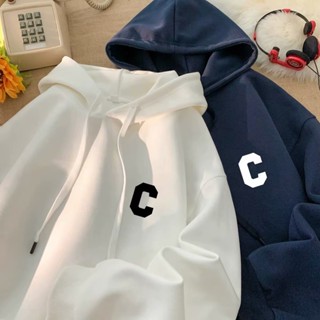 M-5xl Thời Trang Mùa Đông Phong Cách Hàn Quốc Thời Trang Đơn Giản Chữ C Họa Tiết In Hình Trung Tính Rời Áo Hoodie Thời Trang Áo Hoodie Nam Dài Tay Màu Đen Mơ Quần Áo Cà Phê Trắng