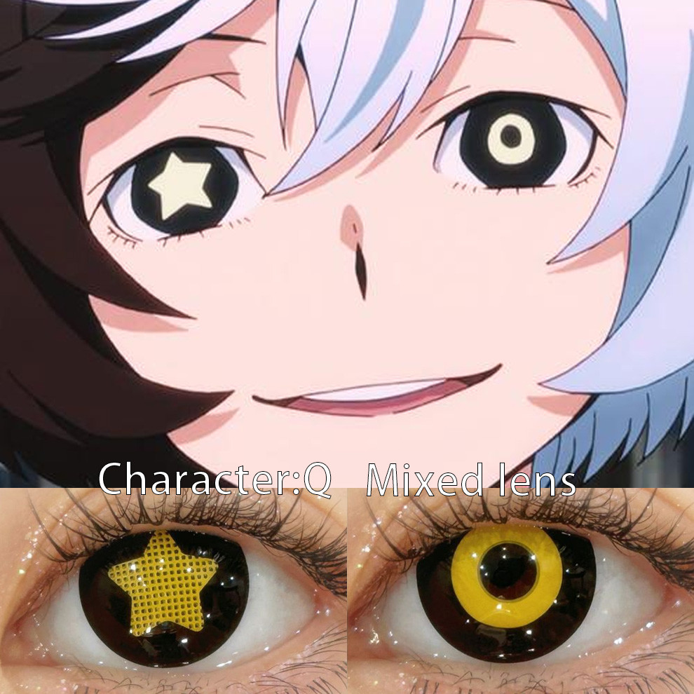 Jewelens 1 Cặp Anime Ngôi Sao Vàng Cosplay Màu Kính Áp tròng Halloween Danh bạ