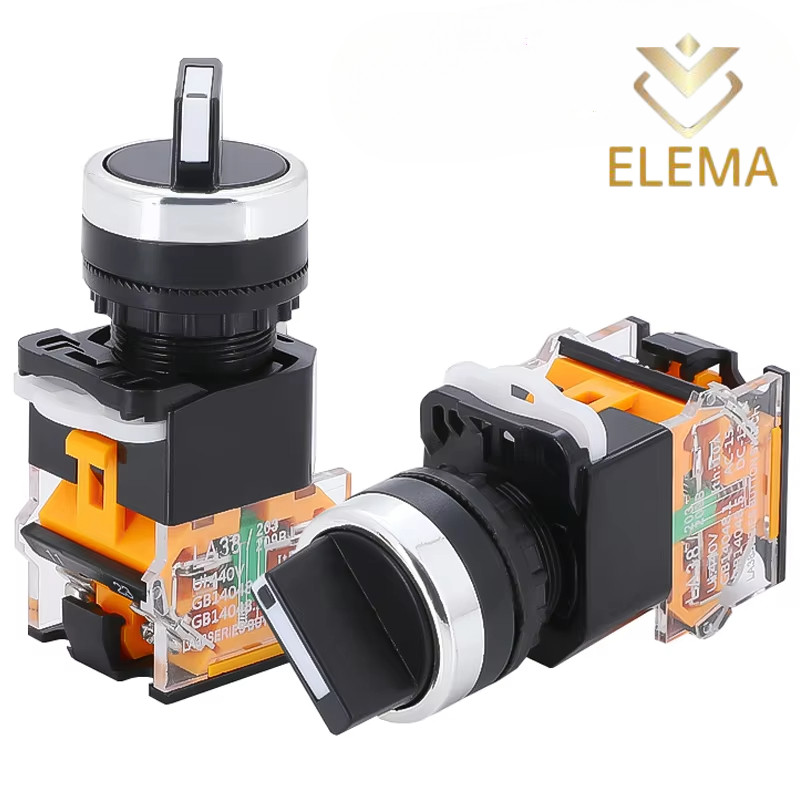 Nút LA38 LA38-11X / 2 LA38-20X / 3 Công tắc núm 22mm 2 bánh răng và 3 công tắc nút số Công tắc nguồn