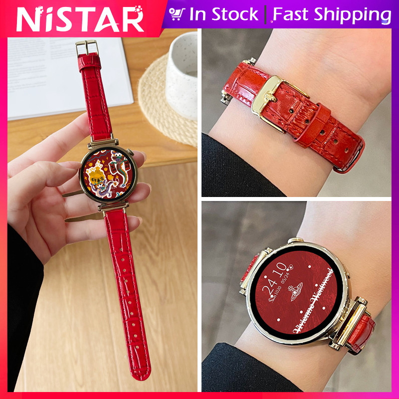 Dây da thật bằng tre sáng bóng NiSTAR cho HUAWEI Smart Watch GT 6 5 4 3 2 Pro 48mm 46mm 42mm, 14MM 1