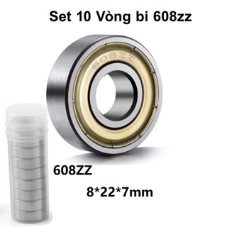 Set 10 Vòng Bi 608zz Bằng Thép Cacbon Chất Lượng Cao -EN888