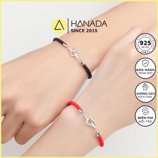  BH TRỌN ĐỜI  Lắc tay Bạc 925 Hanada Nút Thắt Trái Tim Nam Nữ   Vòng Tay Cặp Đôi Quà Tặng Mang hằng ngày  2435 H20 