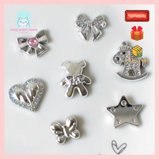 [FREE SHIP] Charm, Sticker gắn dép họa tiết độc đáo dễ thương mạ kim loại GẮN DÉP SỤC - Có Nút Gắn
