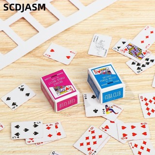 SCDJASM 1 Bộ Trò Chơi Thu Nhỏ Đồ Chơi Poker 15x10mm Tỉ Lệ 1: 12 Phụ Kiện Búp Bê