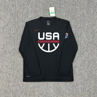  Usa Paris Olympic Dream Team Hình bán nguyệt Phong cách bóng rổ Áo thun dài tay khô nhanh Đội tuyển Mỹ Bộ đồ tập bóng rổ Curry James Warm-Up Chụp ảnh thể thao 
