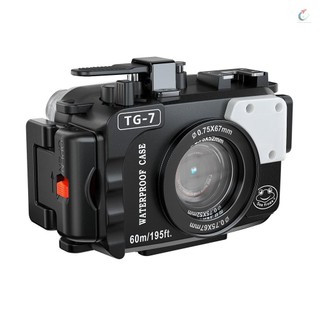 Vỏ chống nước máy ảnh TG7 cho máy ảnh hành động Vỏ bảo vệ lặn dưới nước 60m / 195ft với giao diện ren 52mm & Bộ chuyển đổi ống kính 67mm Tương thích với Olympus TG-7