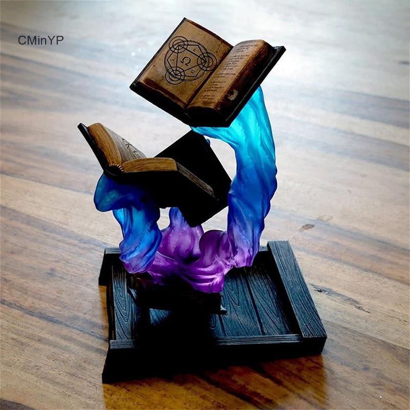 Cminyp Tomes Of Magics Dice Tower Magics Xúc xắc Khay Đồ trang trí Vườn Gnome Điêu khắc vinh quang