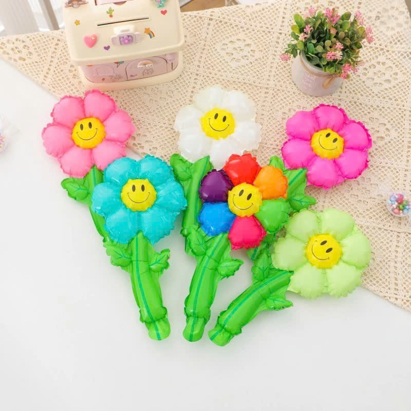 PVN67351 Set 5 Hoa tay cầm hoa cúc mặt cười sunflower tay dính qixi trường lớp học lễ hội trường hoa