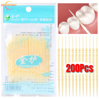 Que xỉa răng hai đầu có bàn chải kẽ răng - Dụng cụ chăm sóc răng miệng dùng một lần
