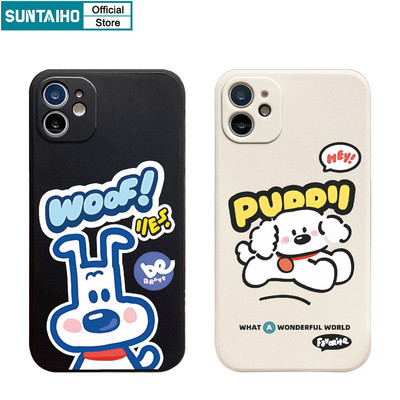 Suntaiho Hoạt Hình Dễ Thương Họa Tiết Chó Ốp Lưng Điện Thoại Silicon Mềm Cao Cấp Chống Sốc Cho iPhone 11 12 13 14 15 16 Pro max IP 7 8 Plus Iphon X Xs XR Xs max