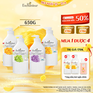 [MỚI] Sữa tắm trắng da hương nước hoa Pháp Enchanteur White 650g - Trắng mịn lưu hương với Kem sữa tươi & Niacinamide