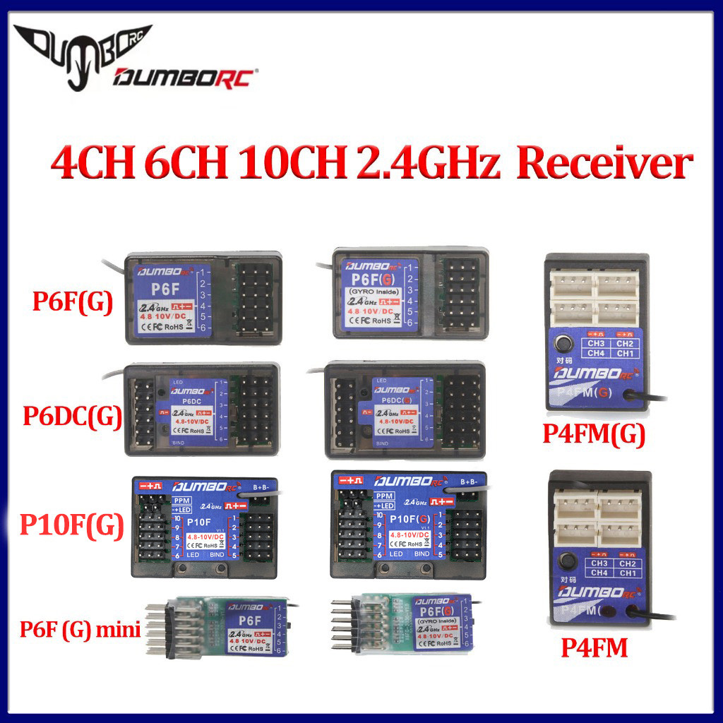 DUMBORC P4FM P4FMG P6F P6FFG P10F P10FG 4CH 6CH 10CH Kênh 10CH Có Bộ Thu Con Quay Trở Lại Điện Áp Ch