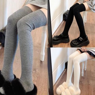Đan Cotton Bê Tất Nữ Vớ Dài Thu Đông Ấm Đùi Cao Cổ Nữ Bé Gái Thời Trang Chắc Chắn Đầu Gối JK Tất