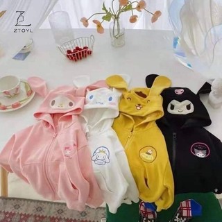 Ztoyl Xuân Thu Bé Gái Có Mũ Trùm Đầu In Hoạt Hình Mới Dây Kéo Trẻ Em Áo Khoác Dài Tay Top IR