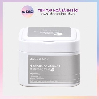 Hộp Mặt Nạ Giấy Sáng Da Mary & May Niacinamide Vitamin C Brightening Mask 400g (30 miếng)