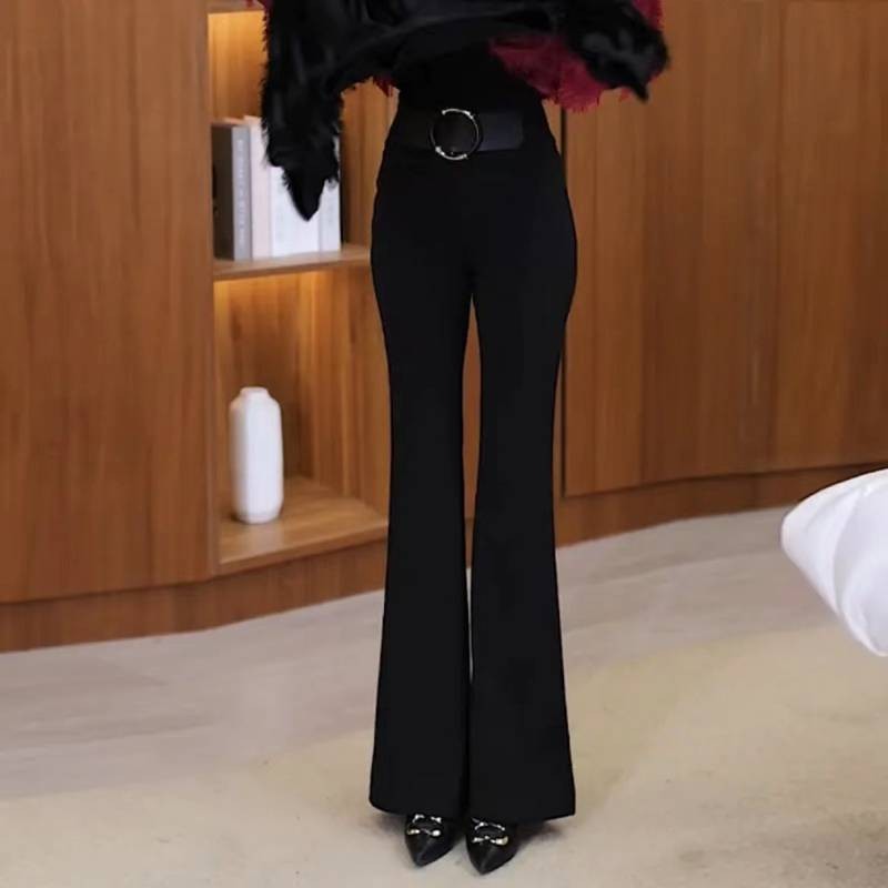 Autumn and Winter 2024 New High Waist Flared Pants Fashion All-Match Slimming Young Lady Slim Trouse